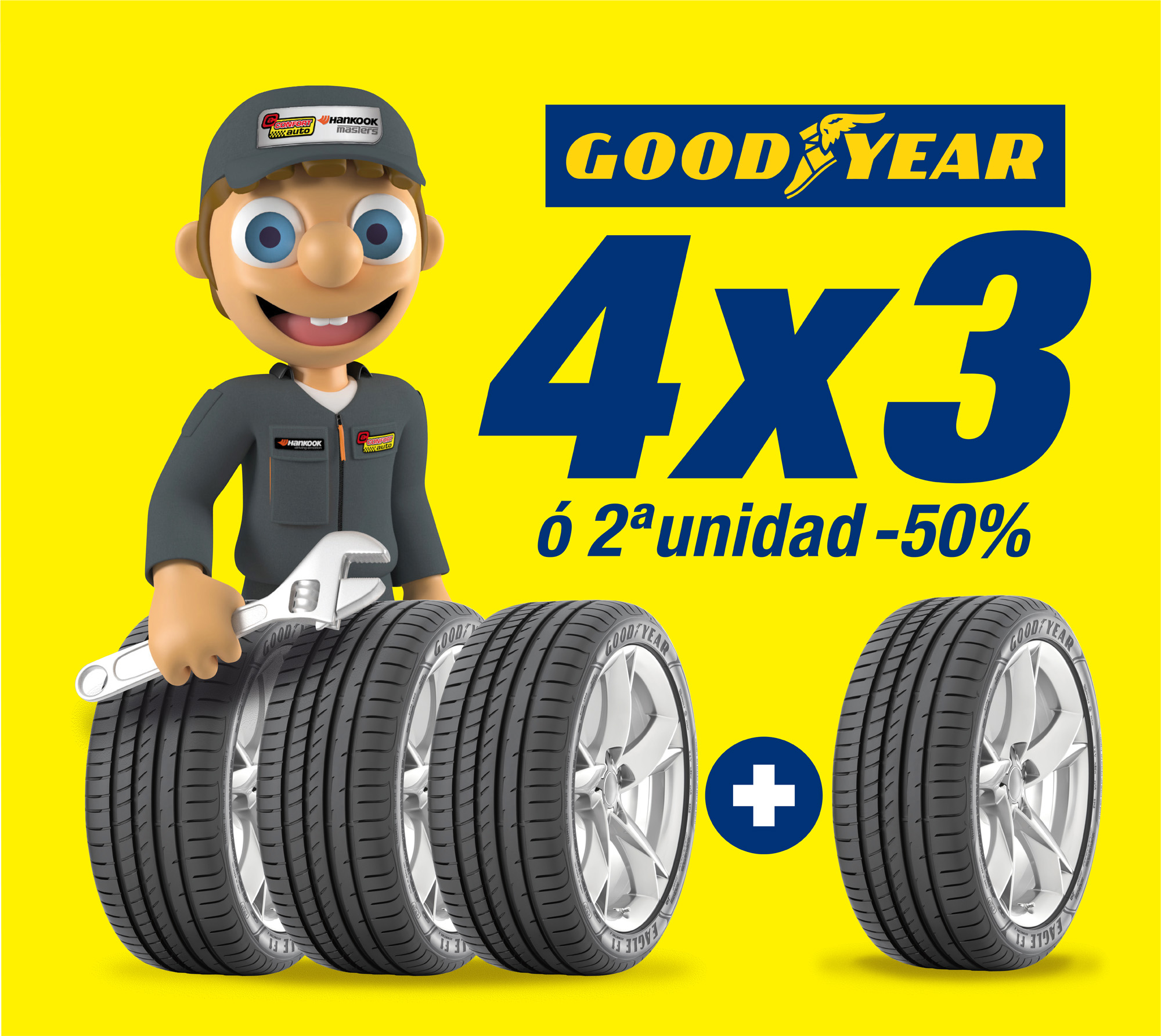 Promoción 4×3 de Goodyear en Confortauto