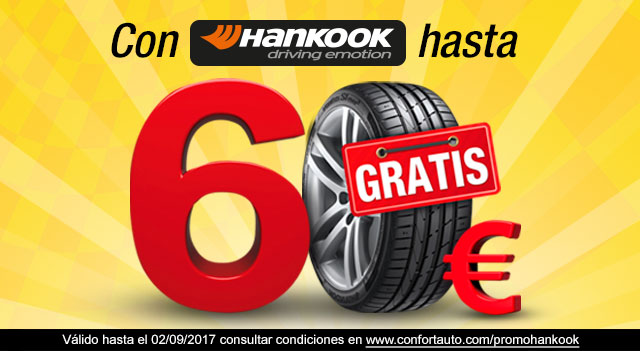 EN CONFORTAUTO HASTA 60€ GRATIS CON HANKOOK