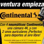 CONFORTAUTO Y CONTINENTAL TE REGALAN CÁMARAS DEPORTIVAS 4K Y AURICULARES BLUETOOTH
